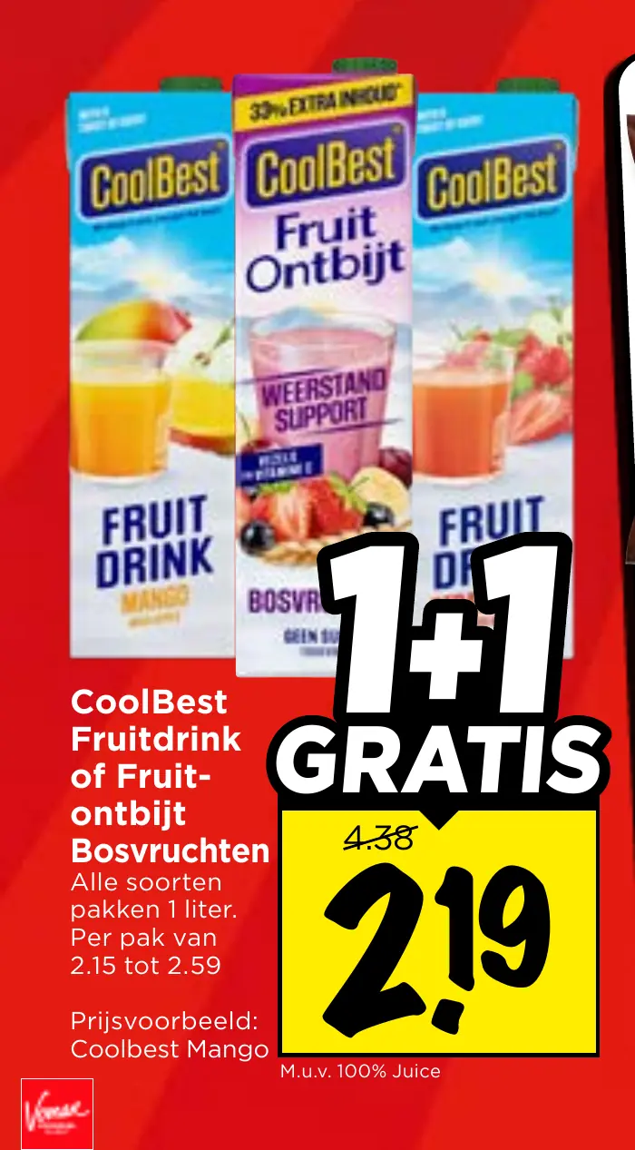 CoolBest fruitdrink of fruitontbijt bosvruchten