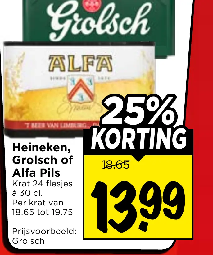 heineken, grolsch of alfa pils