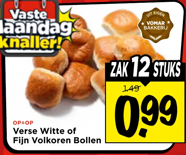 verse witte of fijn volkoren bollen