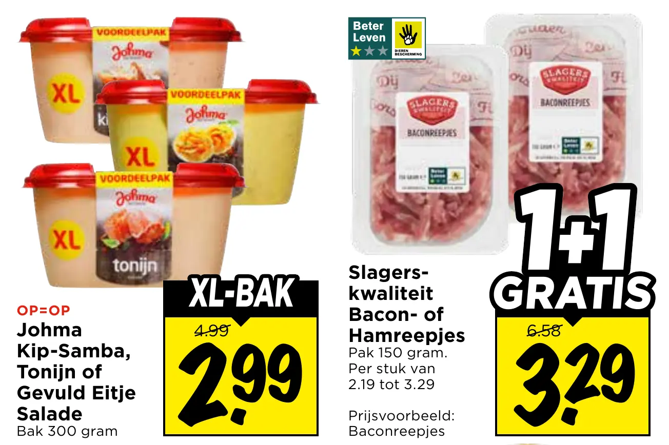 slagerskwaliteit bacon- of hamreepjes