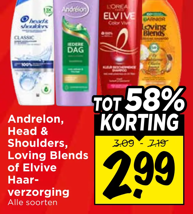 andrelon, head & shoulders, loving blends of elvive haarverzorging — 58% korting