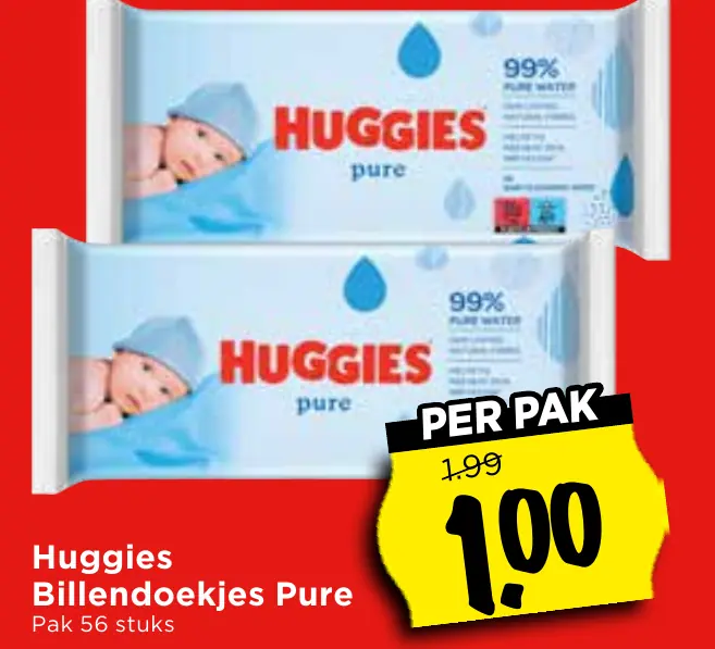 Huggies billendoekjes pure