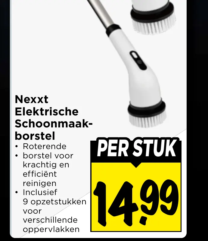Nexxt elektrische schoonmaakborstel