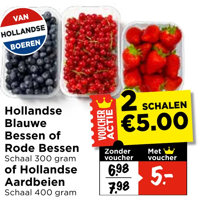 hollandse blauwe bessen of rode bessen of hollandse aardbeien