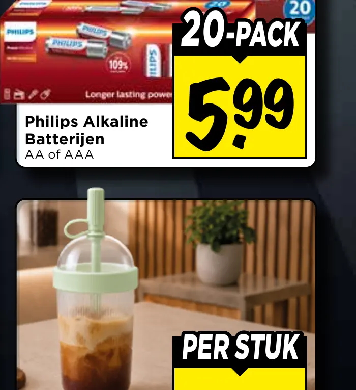 Philips alkaline batterijen AA of AAA