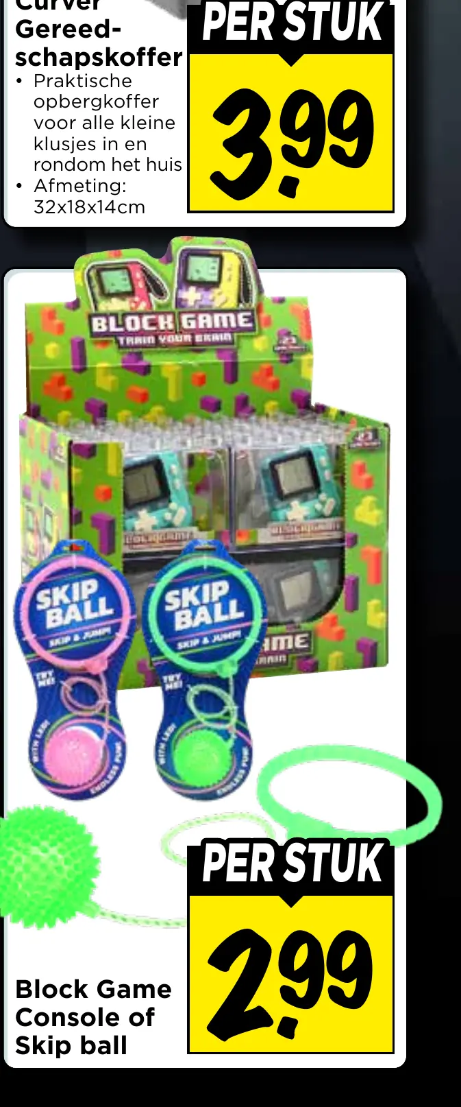 block game console of skip ball