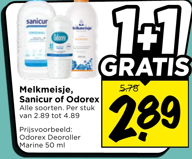 melkmeisje, sanicur of odorex