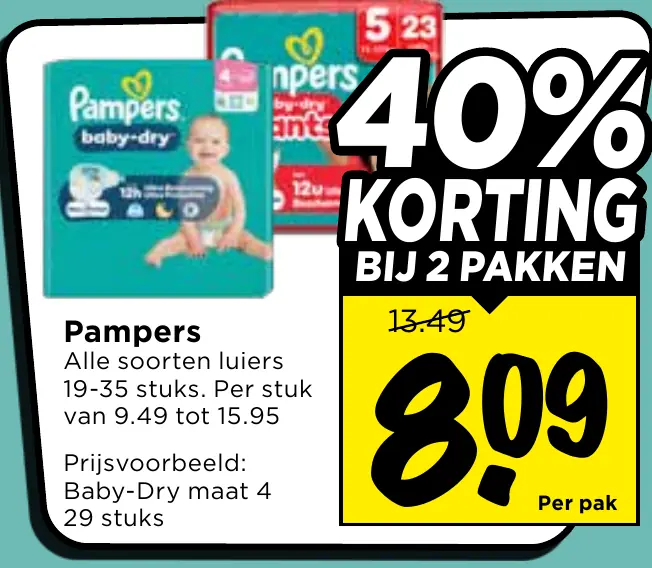 Pampers alle soorten luiers