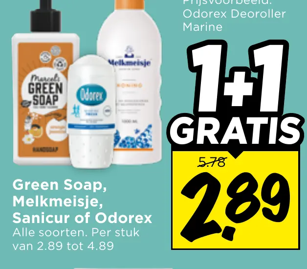 green soap, melkmeisje, sanicur of odorex