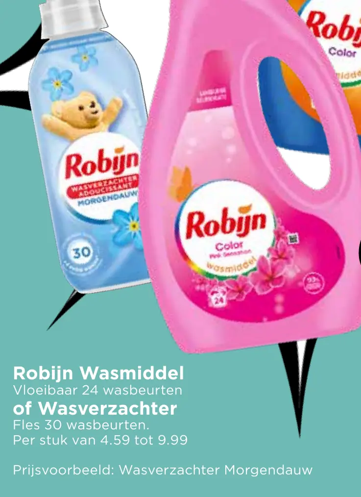 Robijn wasmiddel vloeibaar of wasverzachter