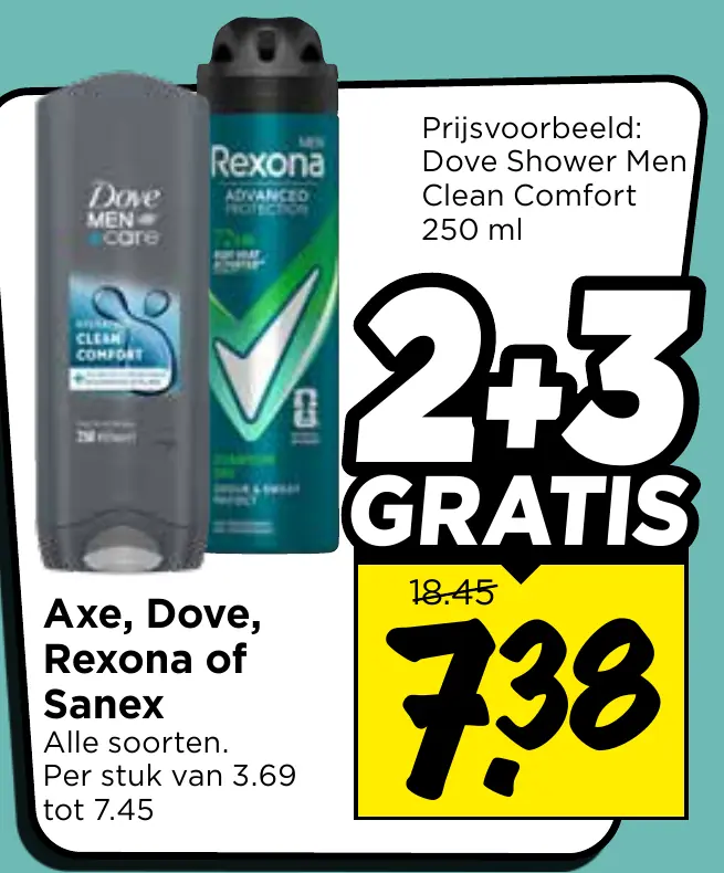 axe, dove, rexona of sanex