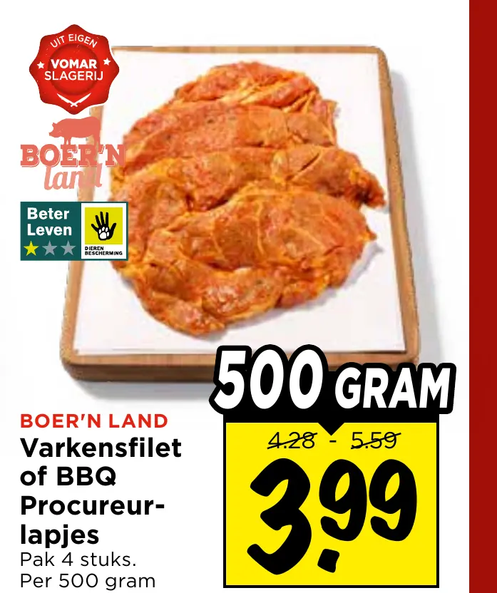 Boer'n Land varkensfilet of bbq procureurlapjes