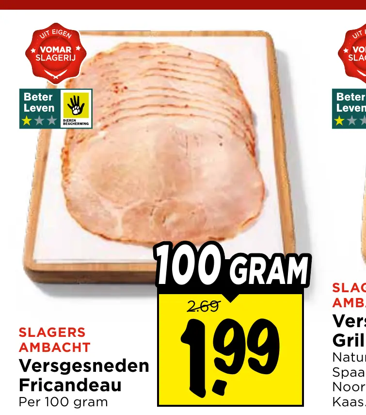 versgesneden fricandeau