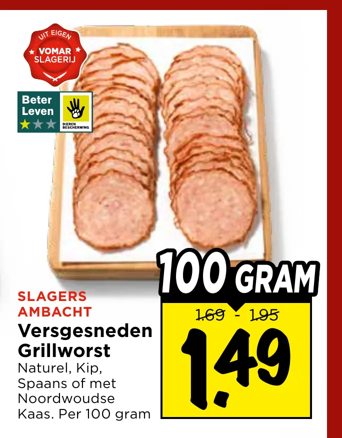 versgesneden grillworst