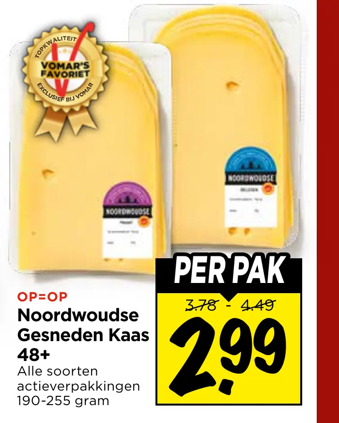 noordwoudse gesneden kaas 48+