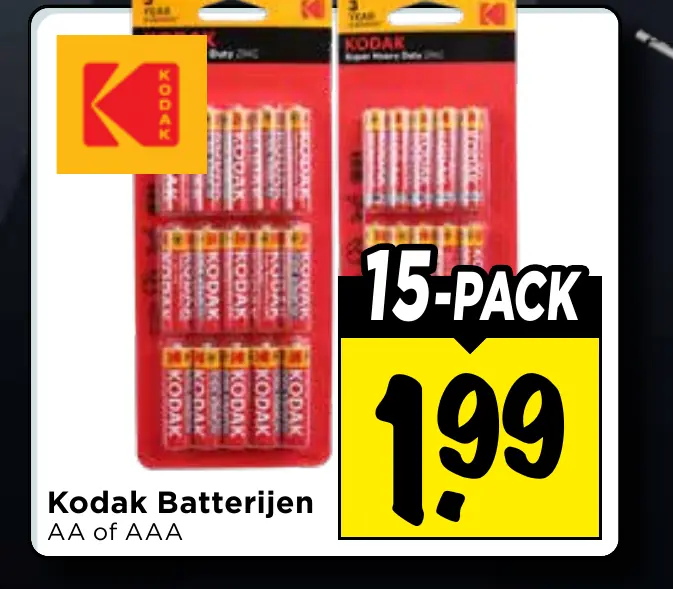 Kodak batterijen AA of AAA