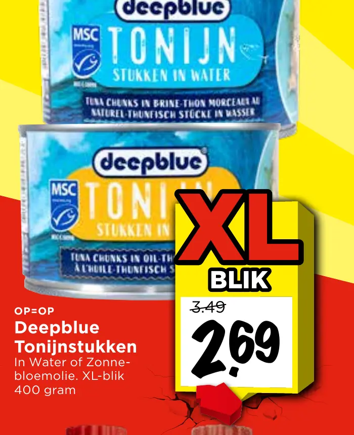 tonijnstukken in water of zonnebloemolie