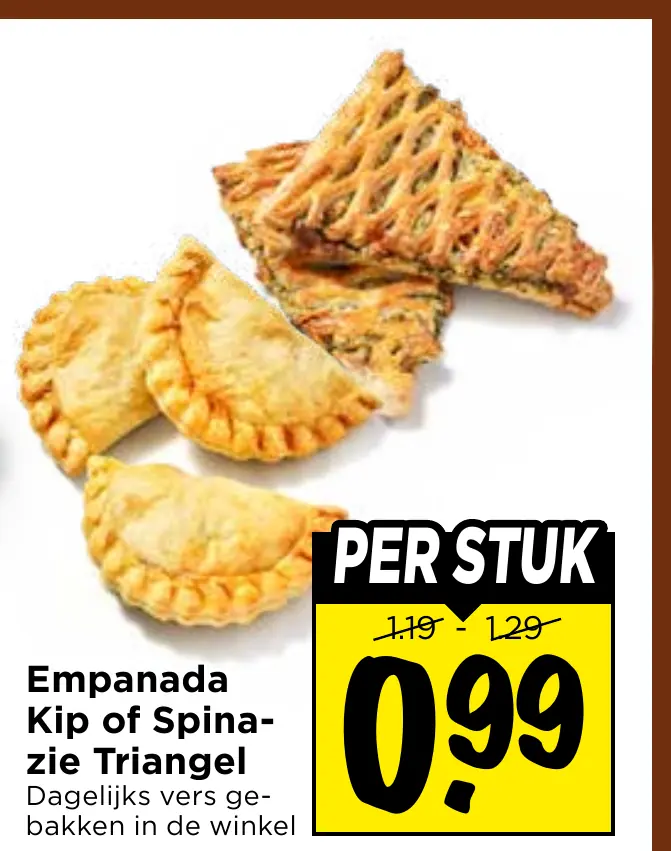 empanada kip of spinazie triangel