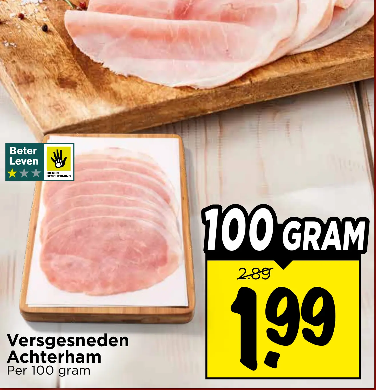 versgesneden achterham