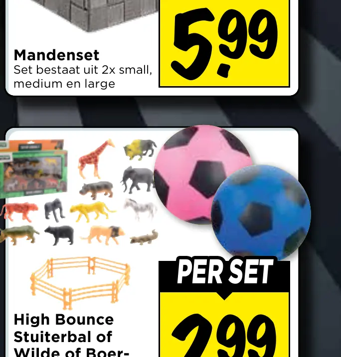 High Bounce stuiterbal of wilde of boerderijdieren speelset