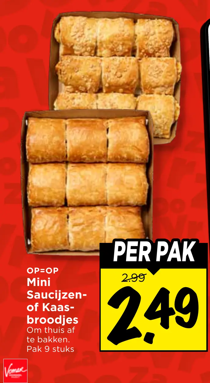mini saucijzen- of kaasbroodjes