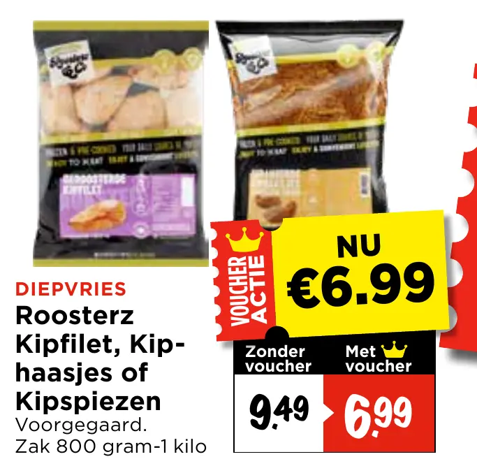 Roosterz kipfilet, kiphaasjes of kipspiezen