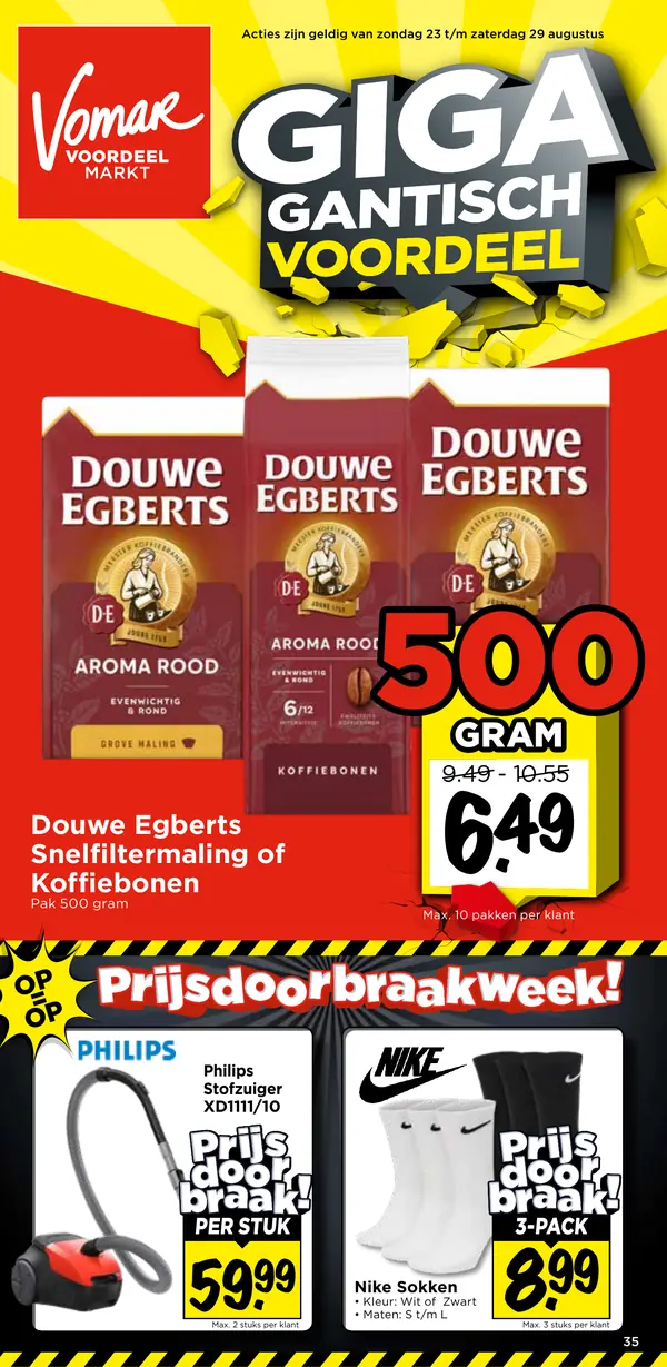 Cover van de Vomar folder week 35