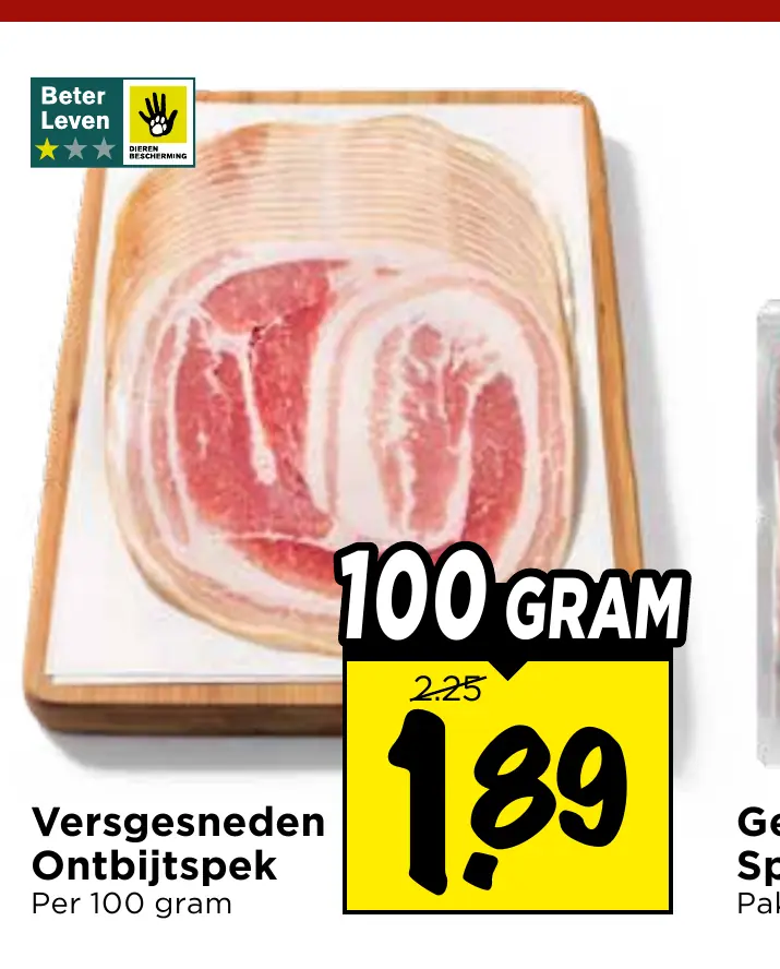 versgesneden ontbijtspek