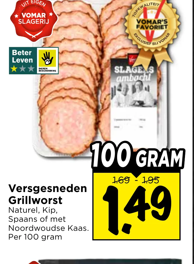 versgesneden grillworst