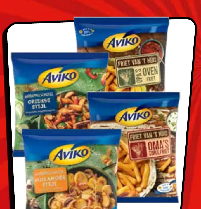 Aviko friet van 't huis of aardappelschotels