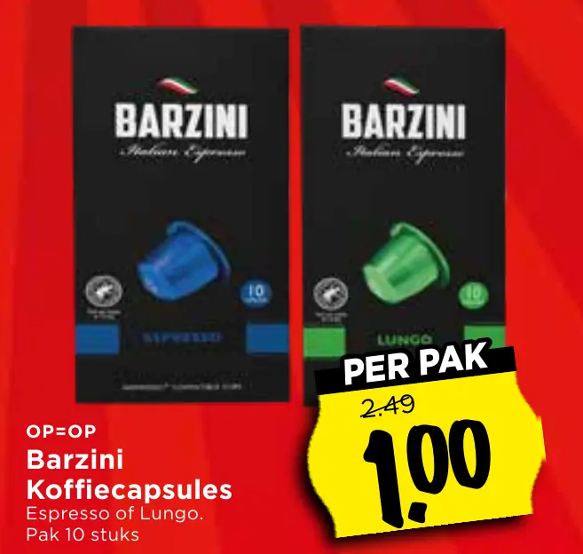 Barzini koffiecapsules