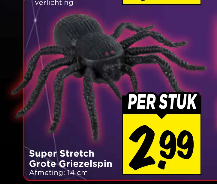 Super Stretch grote griezelspin