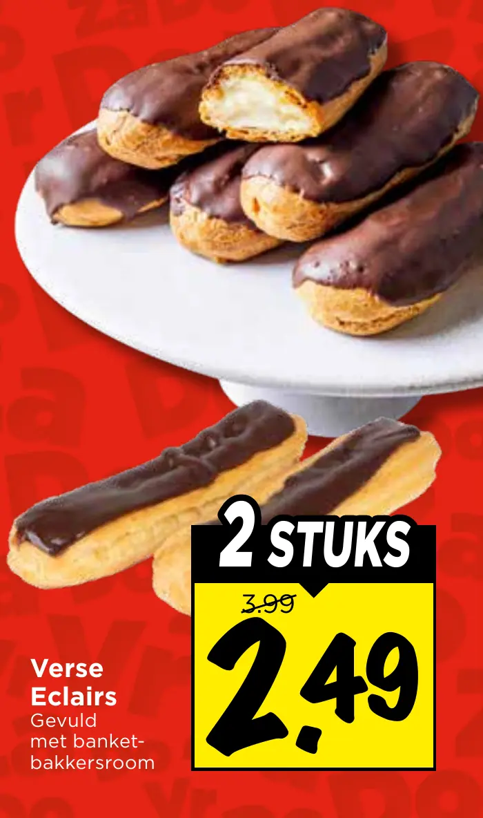 verse eclairs gevuld met banketbakkersroom
