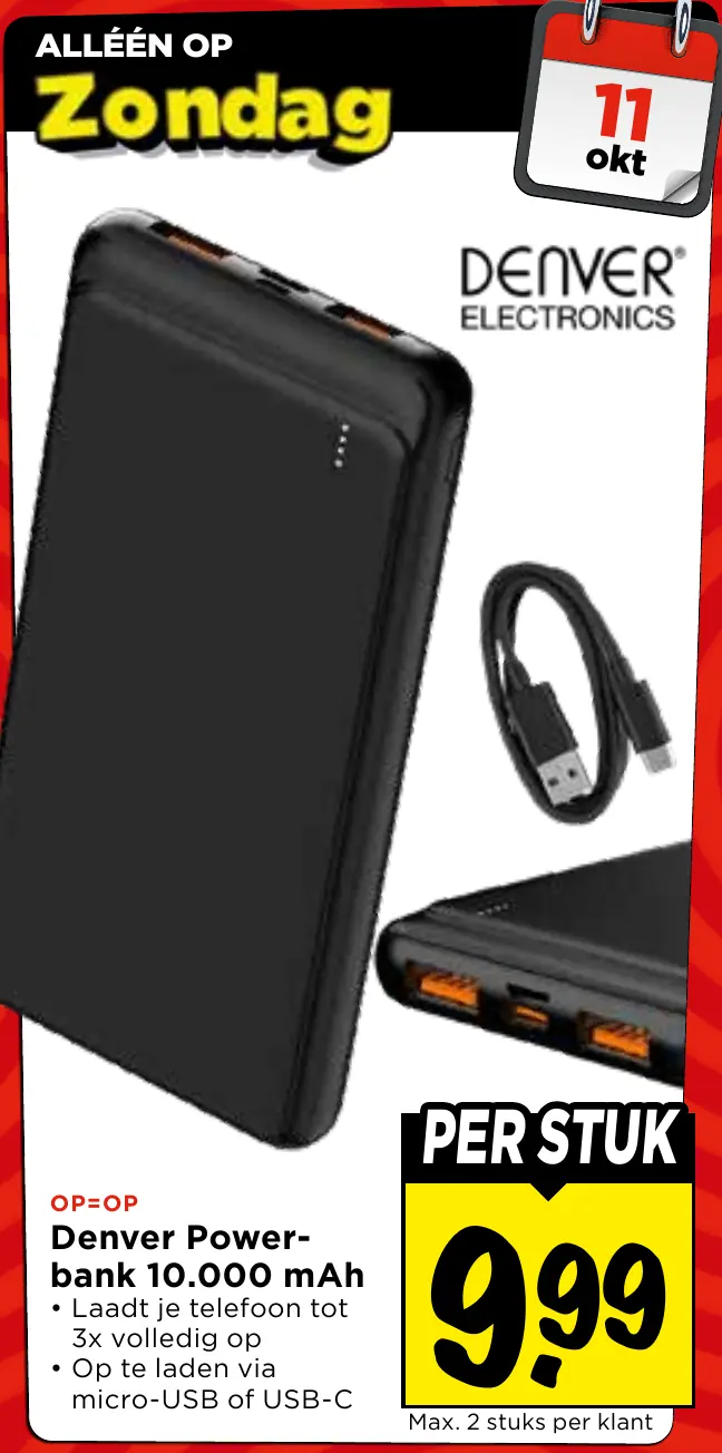 Denver powerbank 10.000 mAh