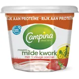 Magere milde kwark aardbei