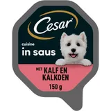 Cesar Hondenvoer nat kalf & kalkoen in saus