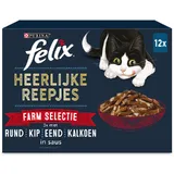Felix Heerlijke reepjes farm selectie in saus 12-pack
