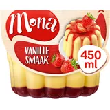 Mona Vanillepudding met aardbeiensaus