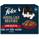 Felix Heerlijke reepjes farm selectie in saus 12-pack