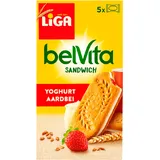 Liga belVita Sandwich Yoghurt Aardbeiensmaak 5x2 biscuits
