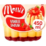 Mona Vanillepudding met aardbeiensaus