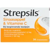 Strepsils Sinaasappel & Vitamine C zuigtabbletten bij keelpijn,