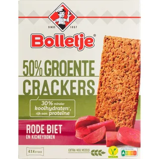 Bolletje 50% groente crackers rode biet