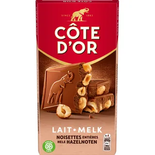 Cote D'or Chocoladereep melk hele hazelnoten