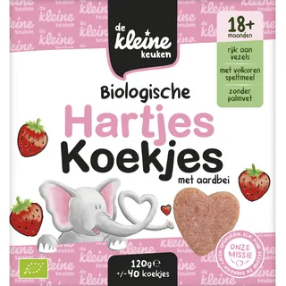 De Kleine Keuken Biologische hartjes koekjes aardbei