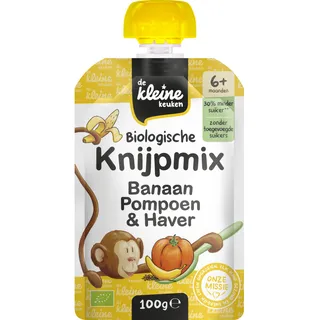 De Kleine Keuken Knijpmix banaan, pompoen & haver