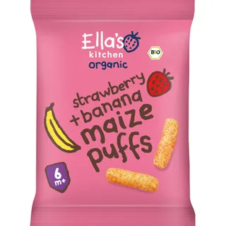 Ella's Kitchen Maize puffs aardbei + banaan 6m+ bio