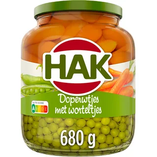 Hak Doperwtjes met worteltjes