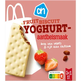 Huismerk Fruitbiscuit yoghurt aardbeismaak