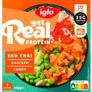 Iglo Get real protein red Thai chicken curry